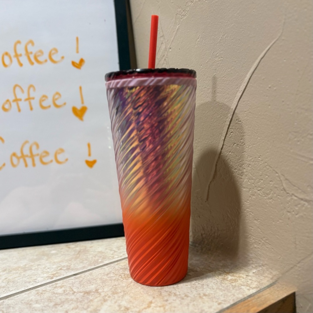 Starbucks 2025 Sunrise Swirl Cold Cup Tumbler 24oz Purple/Orange - Picture 3 of 4